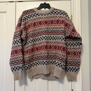 Vintage Great Plains Wool Blend Fair Isle Sweater Size Large